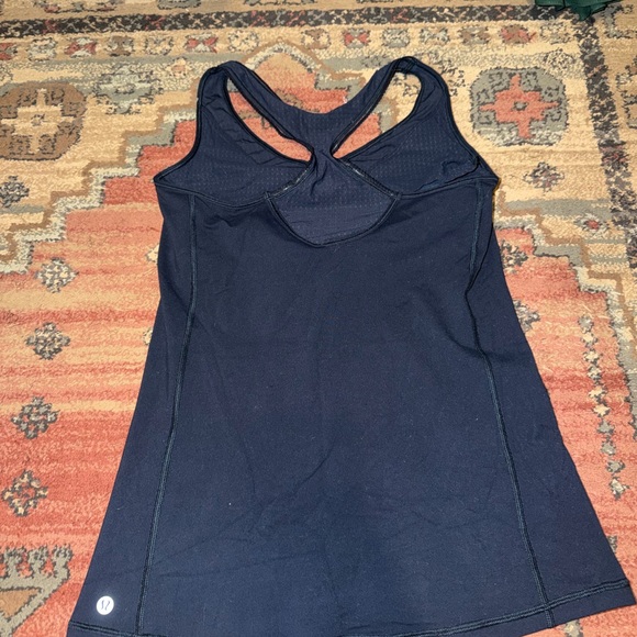Women's Navy Racerback Tank Top - Picture 2 of 4